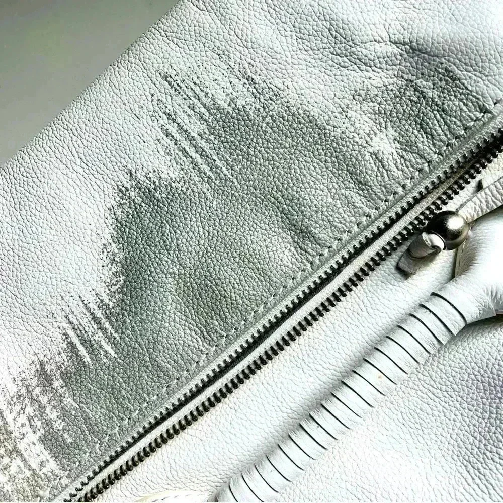 Nixon Leather White and Silver Foldable Clutch